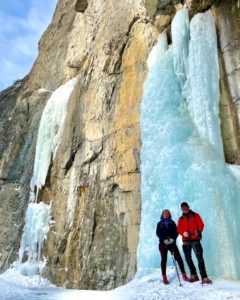 Grotto frozen Waterfall